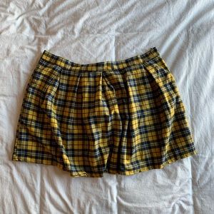 NWOT Yellow Tartan Flare Skirt
